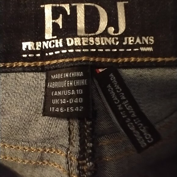 French Dressing Olivia Jean, Dark Wash, Slim Leg Size 10 - Picture 3 of 7